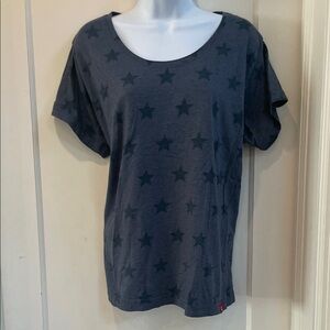 Star Patterned Blue Women's Mercedes Top